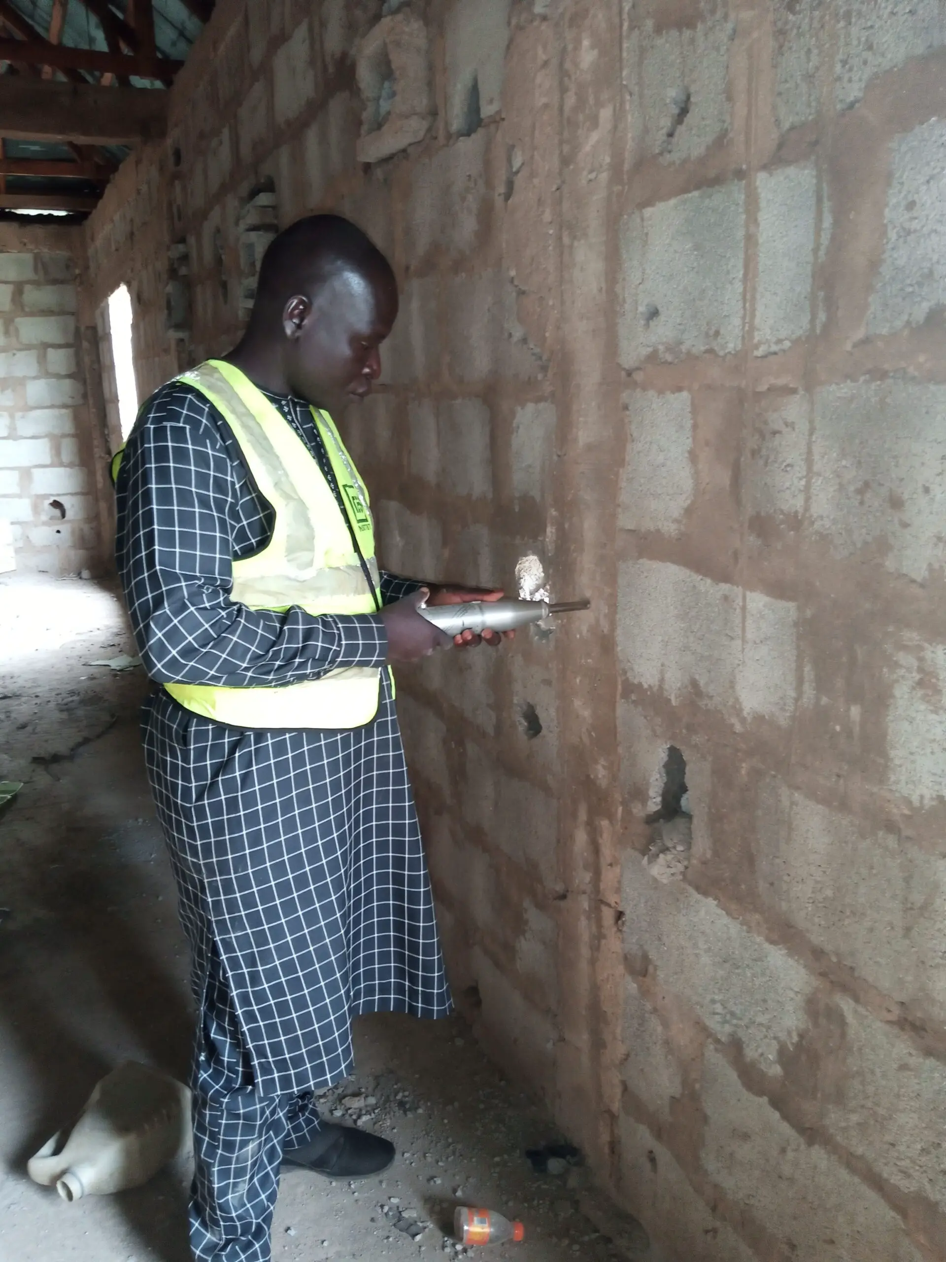 An inspector conducting a structural inspection