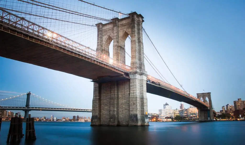 The Brooklyn Bridge: examples of suspension bridges
