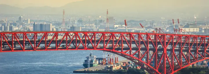 Minato Bridge: examples of cantilever bridges